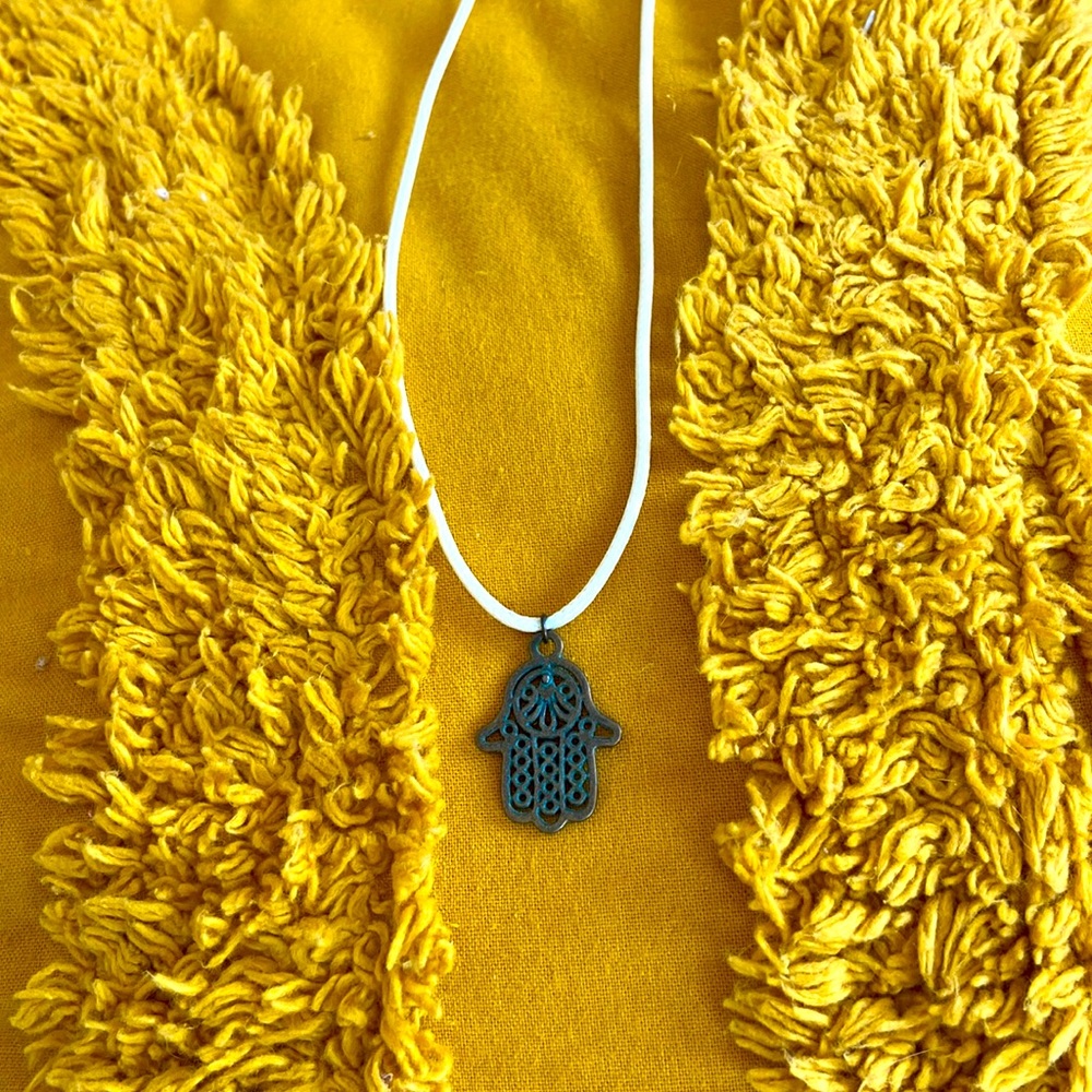 New Handmade Leather Rope Hamsa Hand Necklace